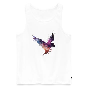Rabe der Welten - Männer Premium Bio Tank Top - Weiß - Vorne - Michal (187cm)