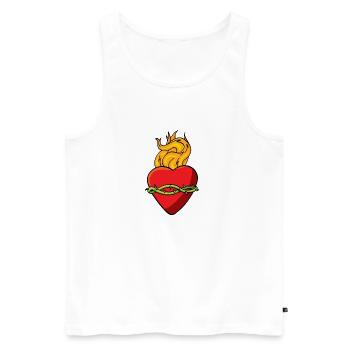 sacredheart3 - Männer Premium Bio Tank Top - Weiß - Vorne - AI Model Male 178 light (178cm)