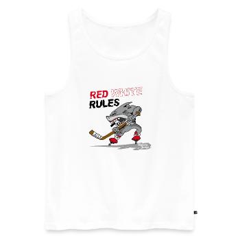 Hai Kölsche Jungs für Hintergrund rot - Männer Premium Bio Tank Top - Weiß - Vorne - Michal (187cm)