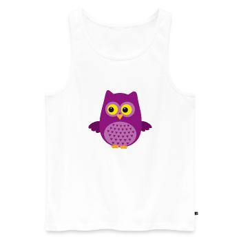 Eule - Männer Premium Bio Tank Top - Weiß - Vorne - AI Model Male 178 light (178cm)