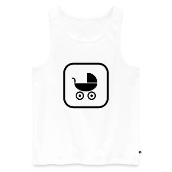 kinderwagen__logo__f1 - Débardeur bio Premium Homme - blanc - Devant - Michal (187cm)
