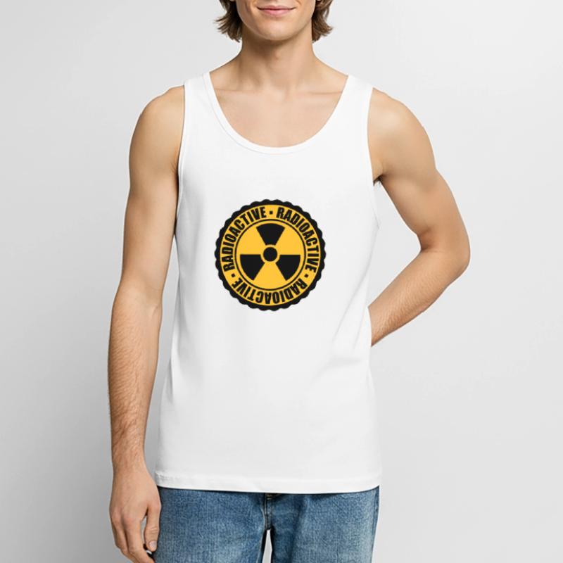 stamp danger caution caution caution atomic bomb Men's Premium Organic Tank Top