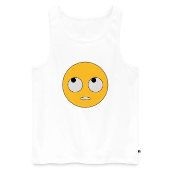 Emoji dein Ernst - Der Augenroller - Männer Premium Bio Tank Top - Weiß - Vorne - Michal (187cm)