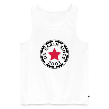 on earth since 2003 (uk) - Men's Premium Organic Tank Top - white - Front - Michal (187cm)