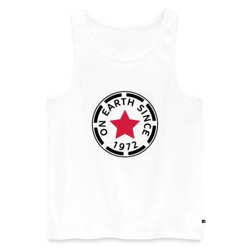 on earth since 1972 (uk) - Men's Premium Organic Tank Top - white - Front - Michal (187cm)