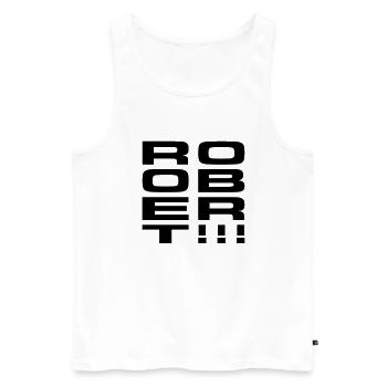 ROOBERT!!! - Männer Premium Bio Tank Top - Weiß - Vorne - Michal (187cm)