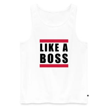 like a boss - Männer Premium Bio Tank Top - Weiß - Vorne - AI Model Male 178 light (178cm)