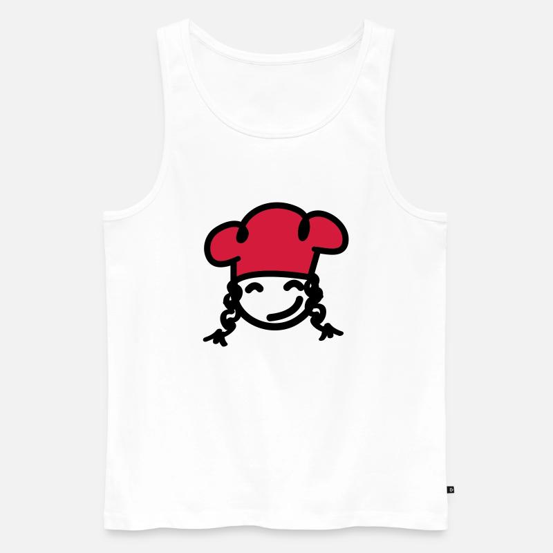Köchin Mädchen - Männer Premium Bio Tank Top - Weiß