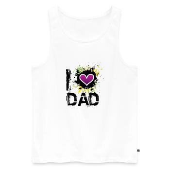 I love dad uk - Men's Premium Organic Tank Top - white - Front - Michal (187cm)