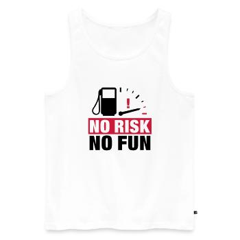 no_risk_no_fun__f2 - Männer Premium Bio Tank Top - Weiß - Vorne - Michal (187cm)