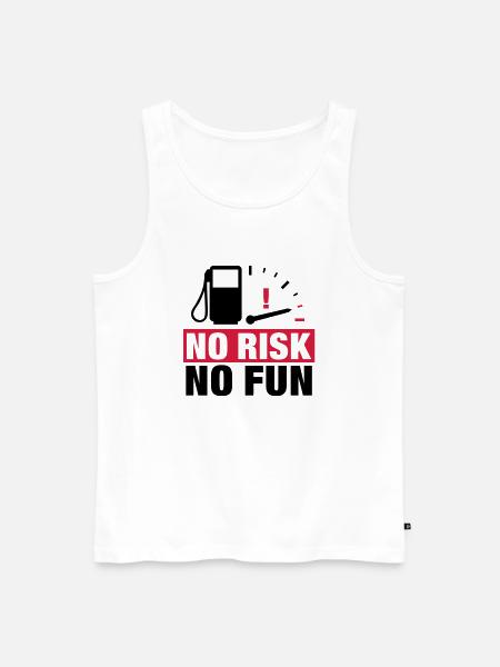 no_risk_no_fun__f2 - Männer Premium Bio Tank Top - Weiß