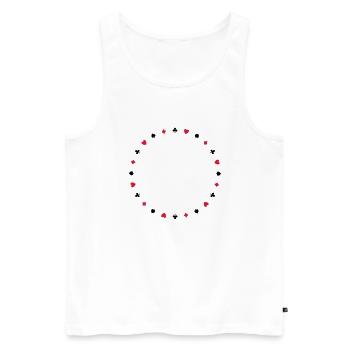 poker - Débardeur bio Premium Homme - blanc - Devant - AI Model Male 178 light (178cm)