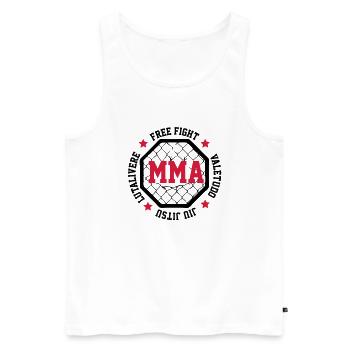 MMA - Männer Premium Bio Tank Top - Weiß - Vorne - Michal (187cm)