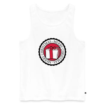 kreis rund stempel nikolaus weihnachten design coo - Männer Premium Bio Tank Top - Weiß - Vorne - AI Model Male 178 light (178cm)