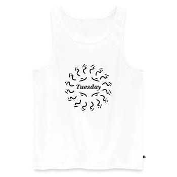 Tuesday - Men's Premium Organic Tank Top - white - Front - Michal (187cm)