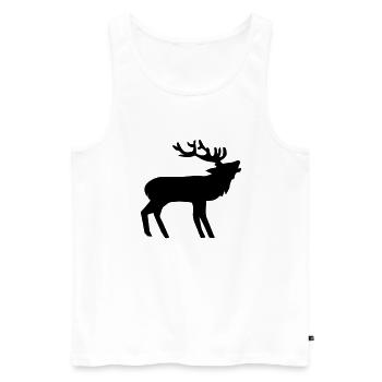 Belling stag - Men's Premium Organic Tank Top - white - Front - AI Model Male 178 light (178cm)
