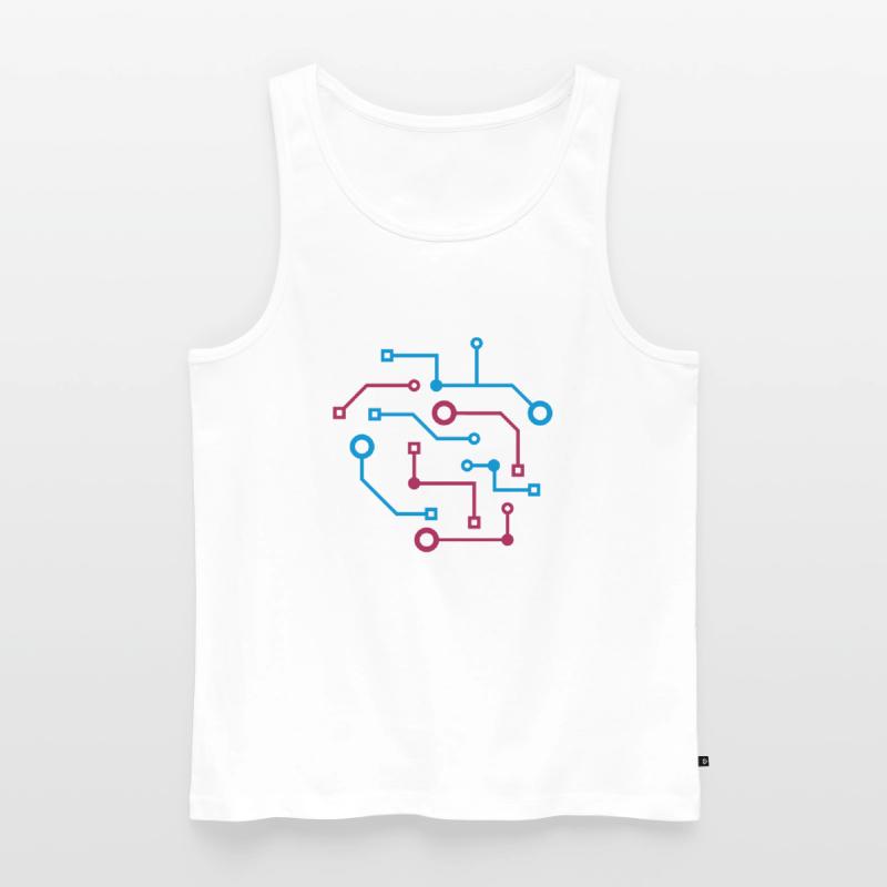 Computer Nerd CPU Data Circuit Electrical Men's Premium Organic Tank Top