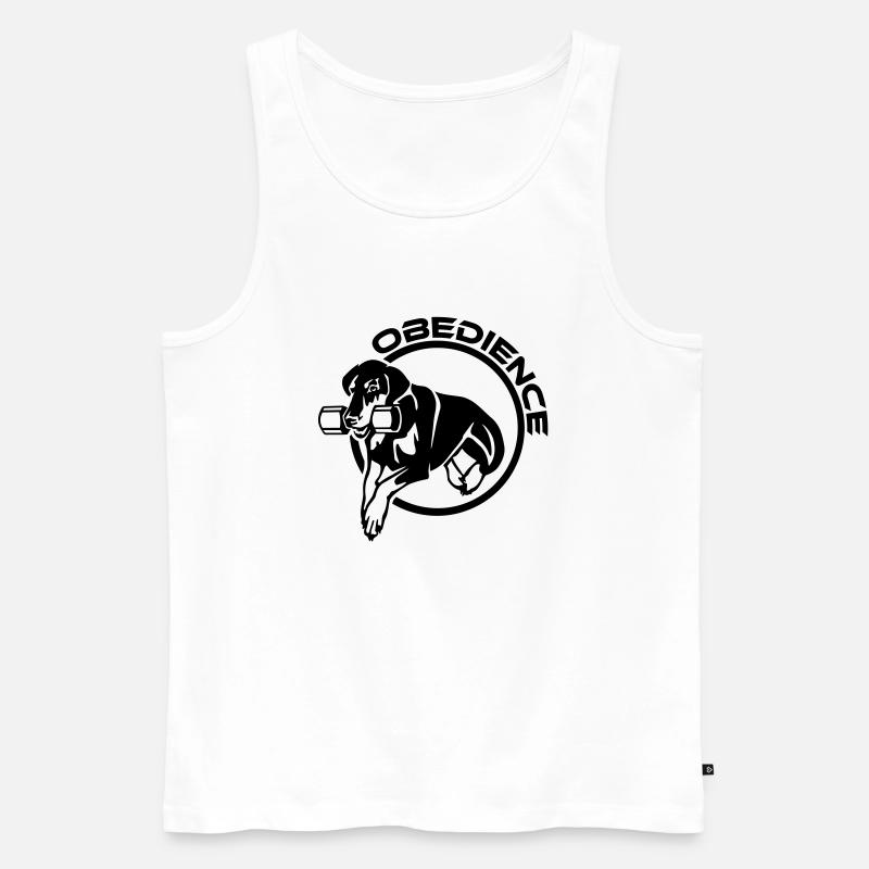 453 Dobermann Obedience - Männer Premium Bio Tank Top - Weiß