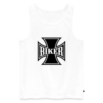 cb49_iron_biker uk - Men's Premium Organic Tank Top - white - Front - AI Model Male 178 light (178cm)