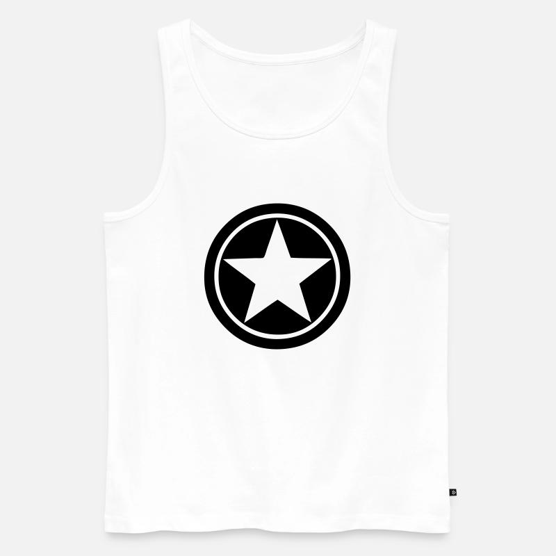 star - Männer Premium Bio Tank Top - Weiß