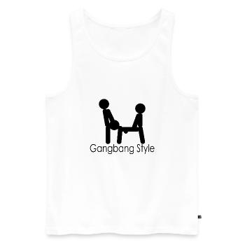 Gangbang Style - Männer Premium Bio Tank Top - Weiß - Vorne - Michal (187cm)