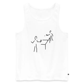 tischtennis-spieler - Männer Premium Bio Tank Top - Weiß - Vorne - Michal (187cm)