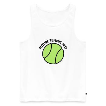 Tennis - Männer Premium Bio Tank Top - Weiß - Vorne - Michal (187cm)