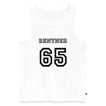 Rentner 65 - Männer Premium Bio Tank Top - Weiß - Vorne - AI Model Male 178 light (178cm)