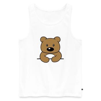 rahmen text schreiben teddy grizzly baer baerchen - Männer Premium Bio Tank Top - Weiß - Vorne - AI Model Male 178 light (178cm)