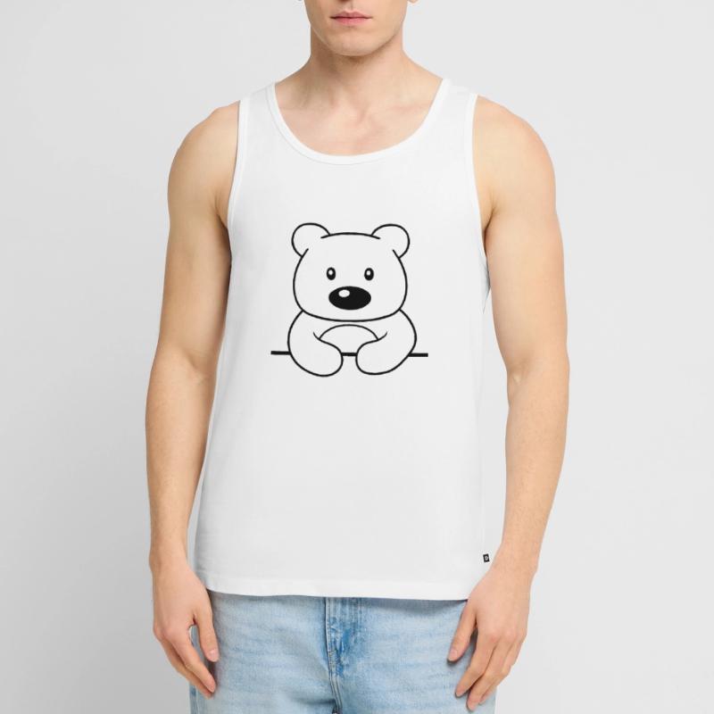 shield frame text write teddy grizzly baer ba Men's Premium Organic Tank Top