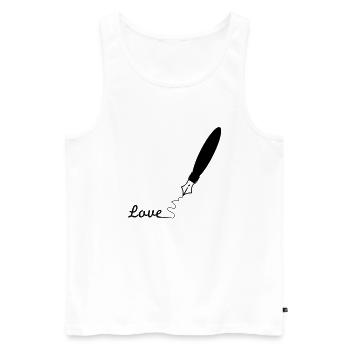 Love Füllfederhalter Füller Stift schreiben 1c - Männer Premium Bio Tank Top - Weiß - Vorne - AI Model Male 178 light (178cm)