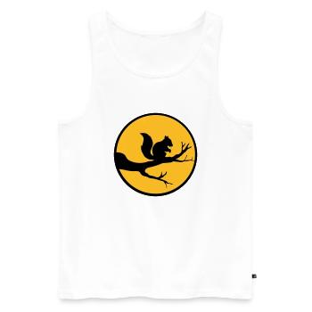 mond kreis rund nacht schatten ast schwarz eichhoe - Männer Premium Bio Tank Top - Weiß - Vorne - AI Model Male 178 light (178cm)