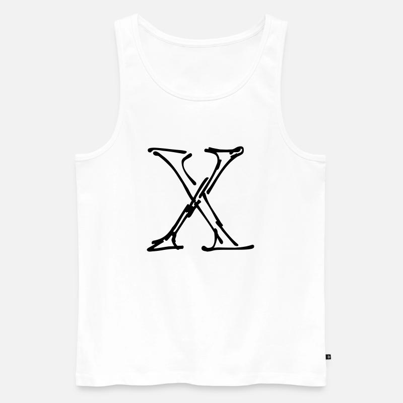 X Sketch - Männer Premium Bio Tank Top - Weiß