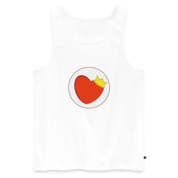 Lucky beard heart - Men's Premium Organic Tank Top - white - Front - Michal (187cm)