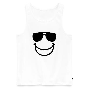 Smiley - Débardeur bio Premium Homme - blanc - Devant - AI Model Male 178 light (178cm)