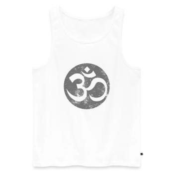 Om Yoga-Symbol - Männer Premium Bio Tank Top - Weiß - Vorne - Michal (187cm)