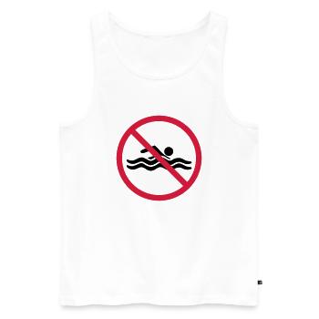 swim forbidden no shield warning zone beware - Men's Premium Organic Tank Top - white - Front - Michal (187cm)