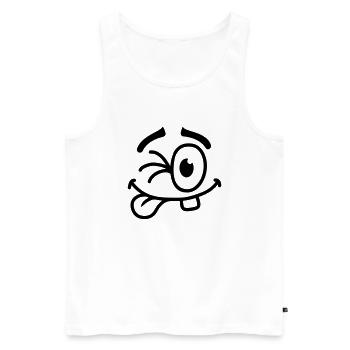 Cool Smiley Face - Men's Premium Organic Tank Top - white - Front - Michal (187cm)