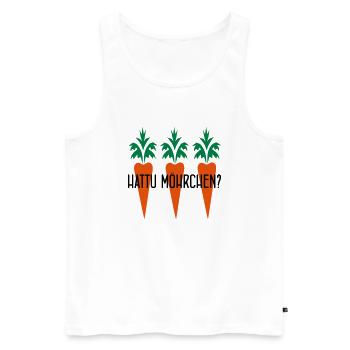 Carottes Hattu? - Débardeur bio Premium Homme - blanc - Devant - AI Model Male 178 light (178cm)