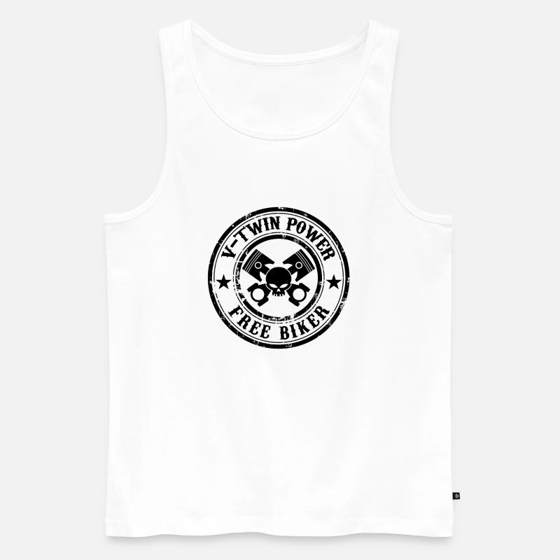 Free Biker design 02 - Männer Premium Bio Tank Top - Weiß