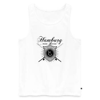 Hamburg mein Revier! - Männer Premium Bio Tank Top - Weiß - Vorne - AI Model Male 178 light (178cm)