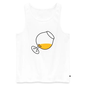 Cognacglas - Männer Premium Bio Tank Top - Weiß - Vorne - Michal (187cm)