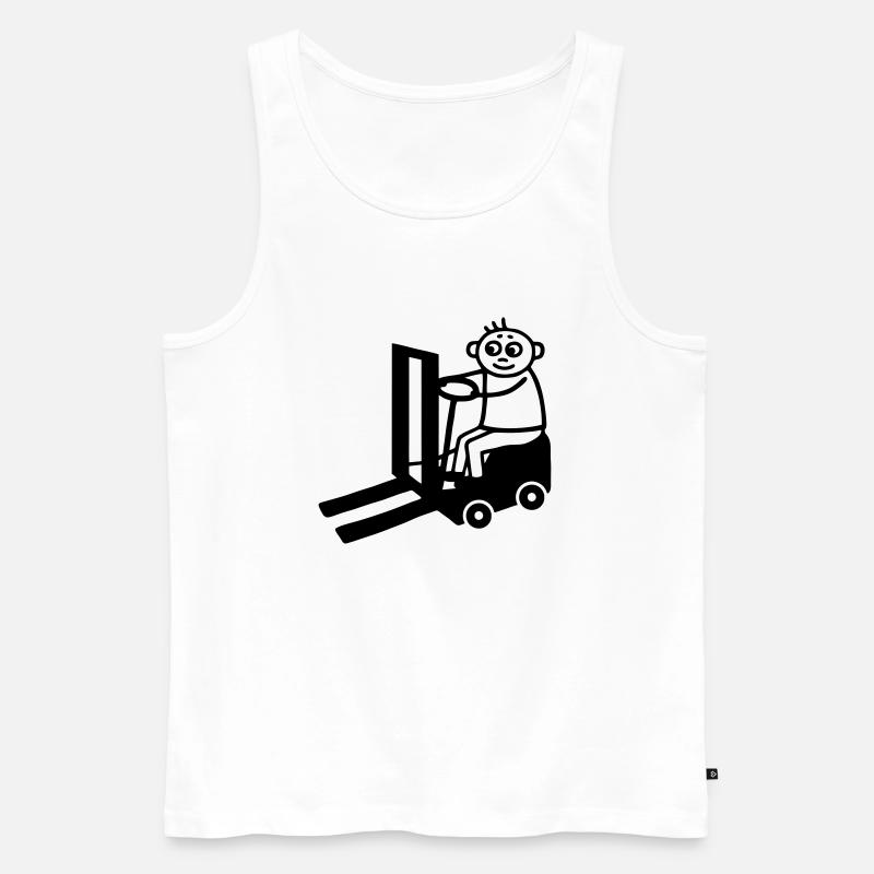 Gabelstapler & Fahrer - Männer Premium Bio Tank Top - Weiß
