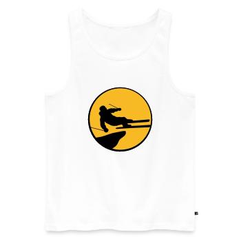 jump jump stunt trick cliff high fli - Men's Premium Organic Tank Top - white - Front - AI Model Male 178 light (178cm)