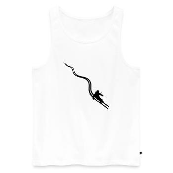 trails line path tracks ski ride down mountain w - Men's Premium Organic Tank Top - white - Front - AI Model Male 178 light (178cm)