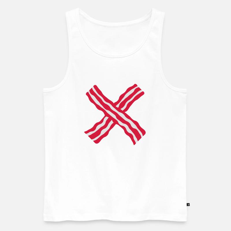 Bacon Cross - Men's Premium Organic Tank Top - white