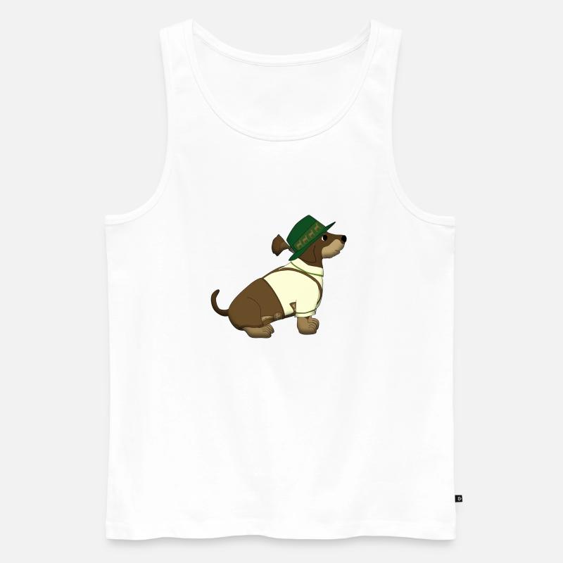 bayerischer Dackelbua - Männer Premium Bio Tank Top - Weiß