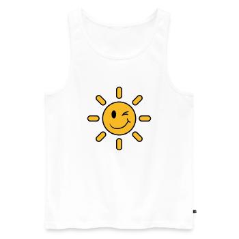 Sun - Männer Premium Bio Tank Top - Weiß - Vorne - AI Model Male 178 light (178cm)