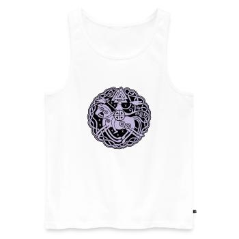 Odin auf Sleipnir mit Hugin und Munin 2C - Männer Premium Bio Tank Top - Weiß - Vorne - Michal (187cm)