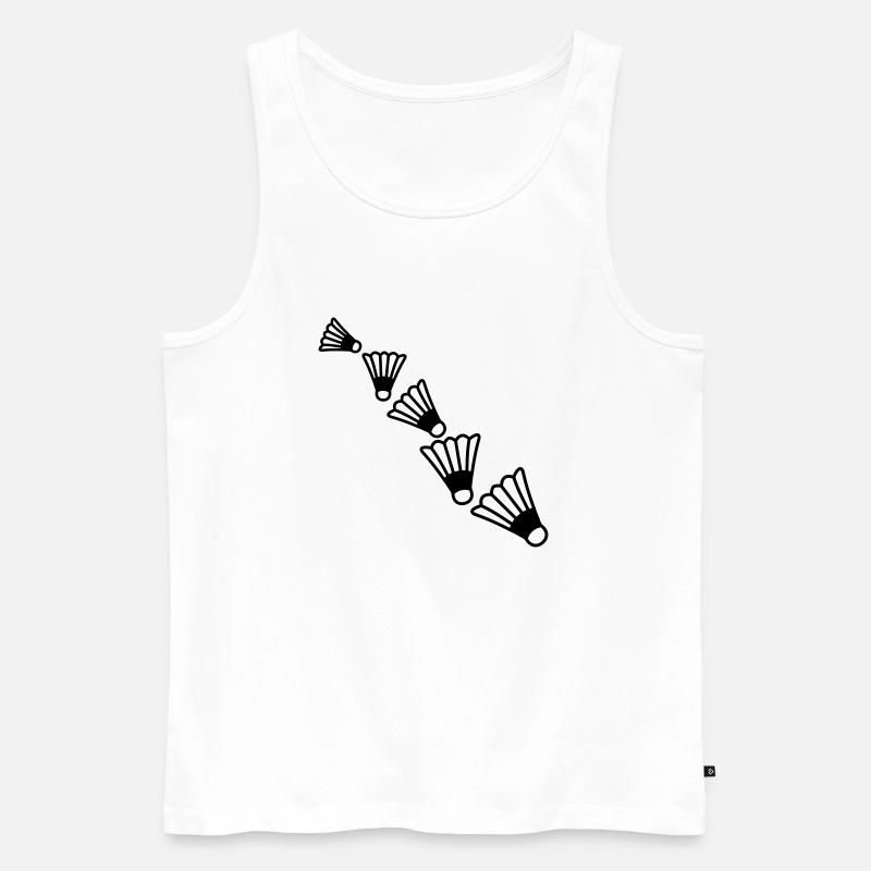 Badmintons Pattern - Männer Premium Bio Tank Top - Weiß